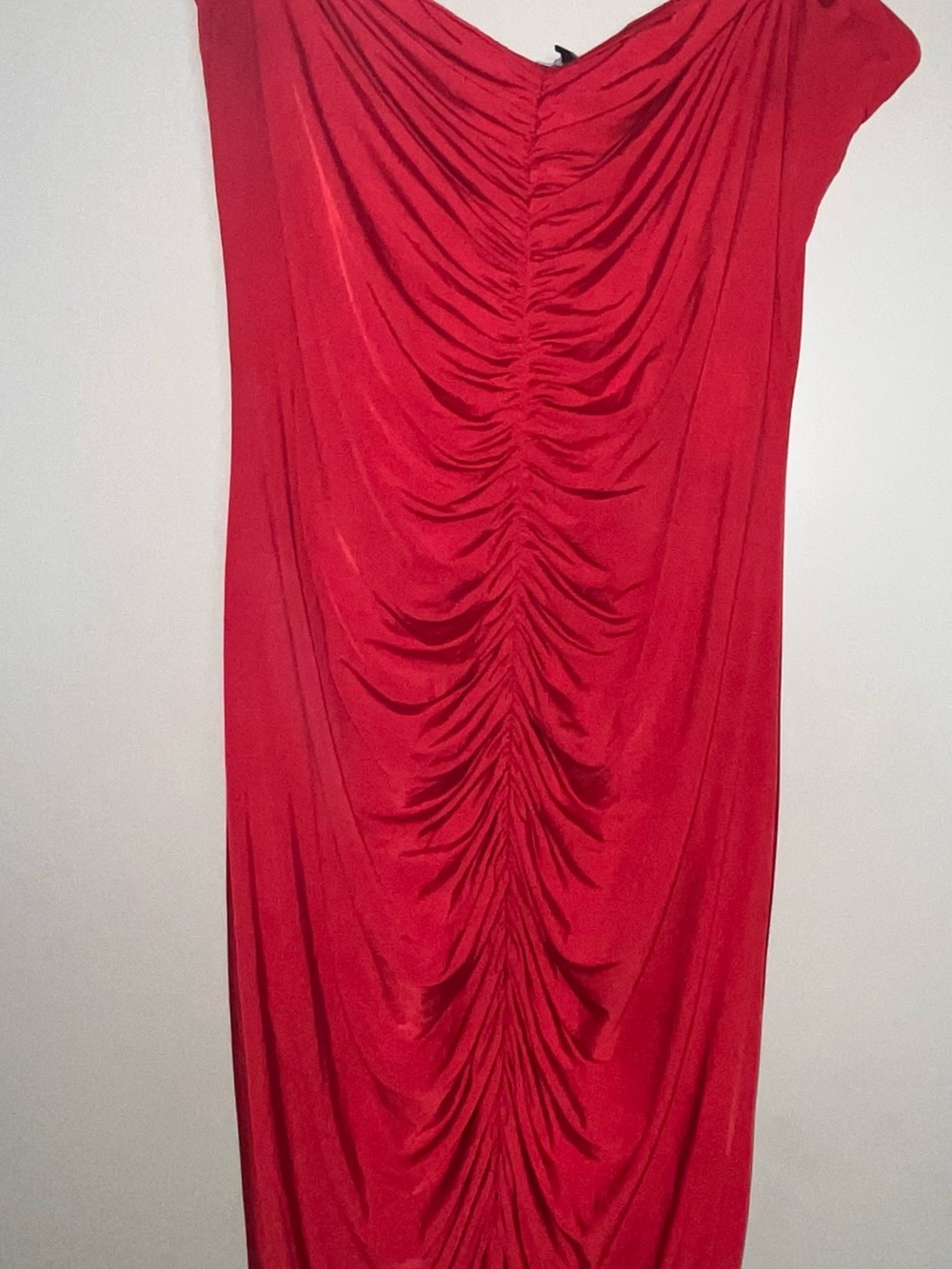 Fashion Nova Red Ruched Maxi Dress
